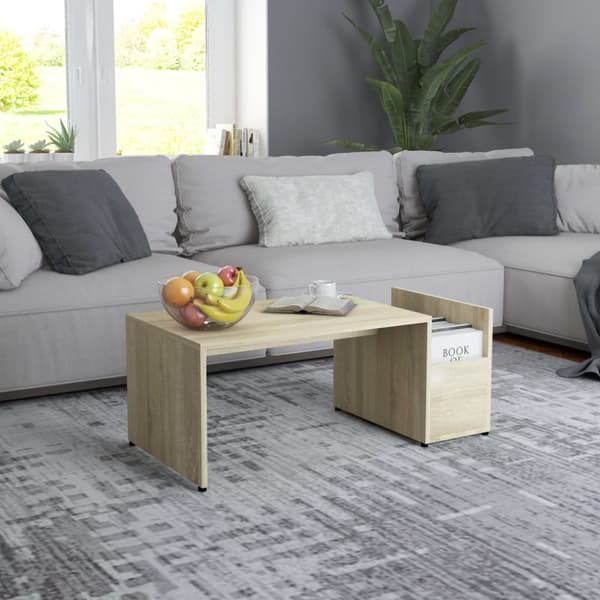 Soffbord sonoma-ek 90x45x35 cm konstruerat trä