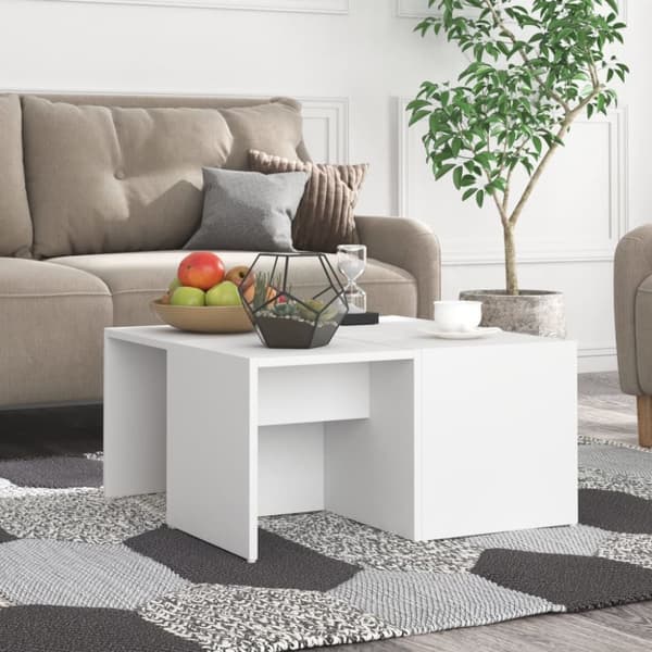 Soffbord 4 st vit 33x33x33 cm konstruerat trä