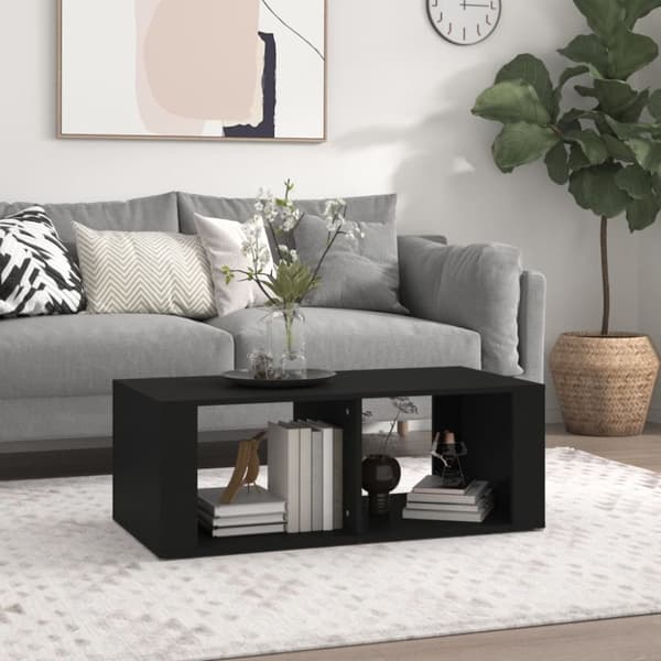 Soffbord svart 100x50x36 cm konstruerat trä
