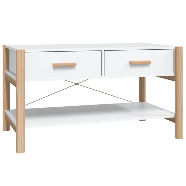 Soffbord vit 82x48x45 cm konstruerat trä
