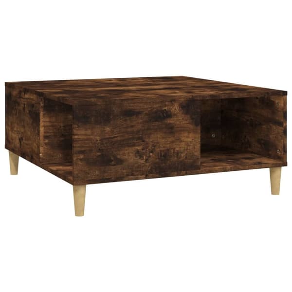 Soffbord rökfärgad ek 80x80x36,5 cm konstruerat trä