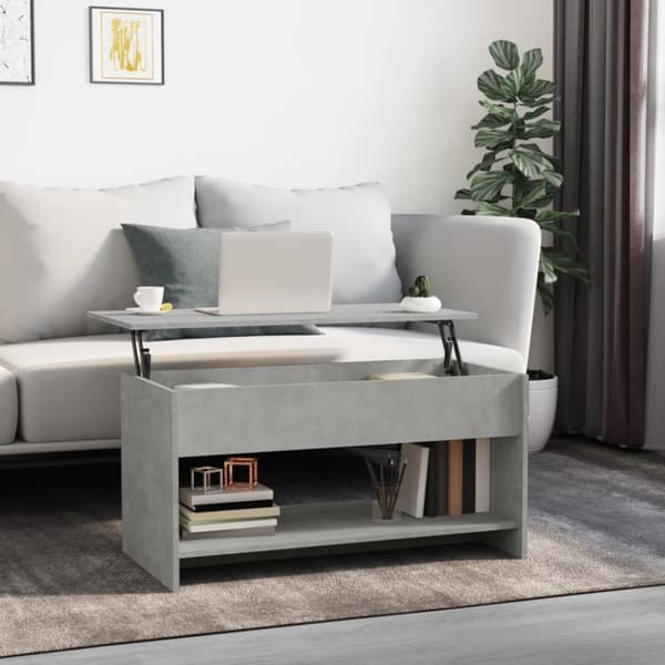 Soffbord betonggrå 102x50x52,5 cm konstruerat trä