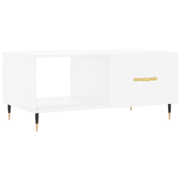 Soffbord vit 90x50x40 cm konstruerat trä