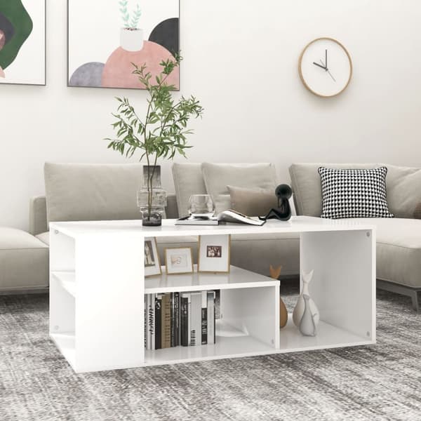 Soffbord vit 100x50x40 cm konstruerat trä