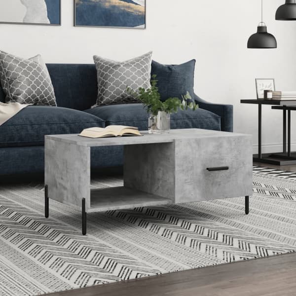 Soffbord betonggrå 90x50x40 cm konstruerat trä