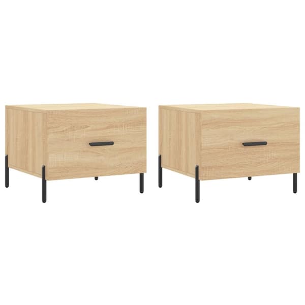 Soffbord 2 st sonoma ek 50x50x40 cm konstruerat trä