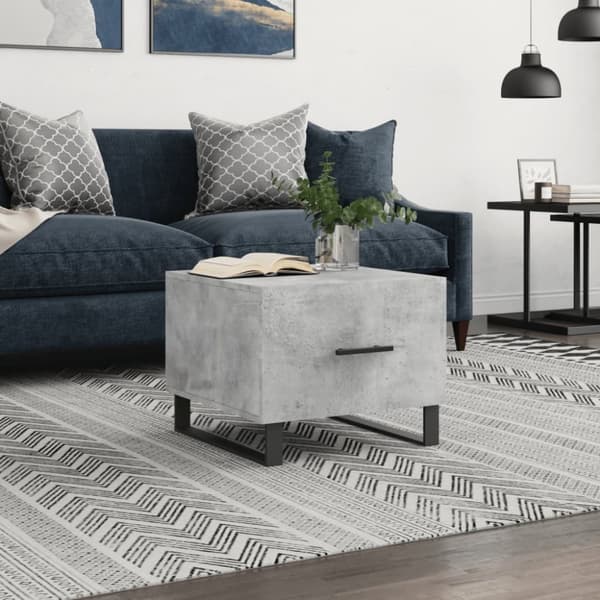 Soffbord betonggrå 50x50x40 cm konstruerat trä