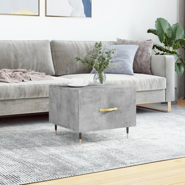 Soffbord betonggrå 50x50x40 cm konstruerat trä