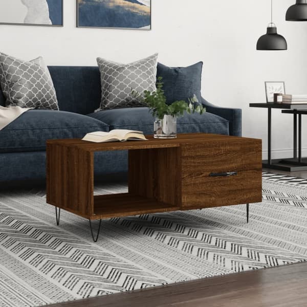 Soffbord brun ek 90x50x40 cm konstruerat trä