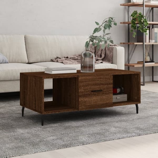 Soffbord brun ek 102x50x40 cm konstruerat trä