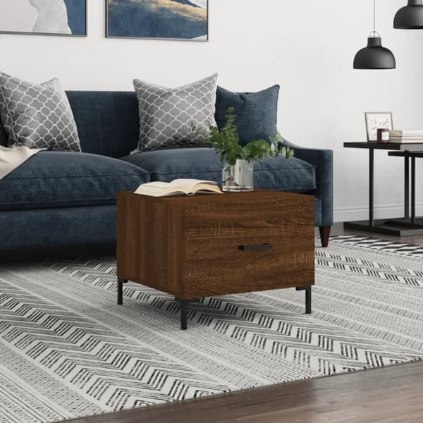 Soffbord brun ek 50x50x40 cm konstruerat trä