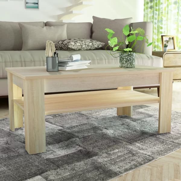 Soffbord konstruerat trä 110x65x48 cm ek