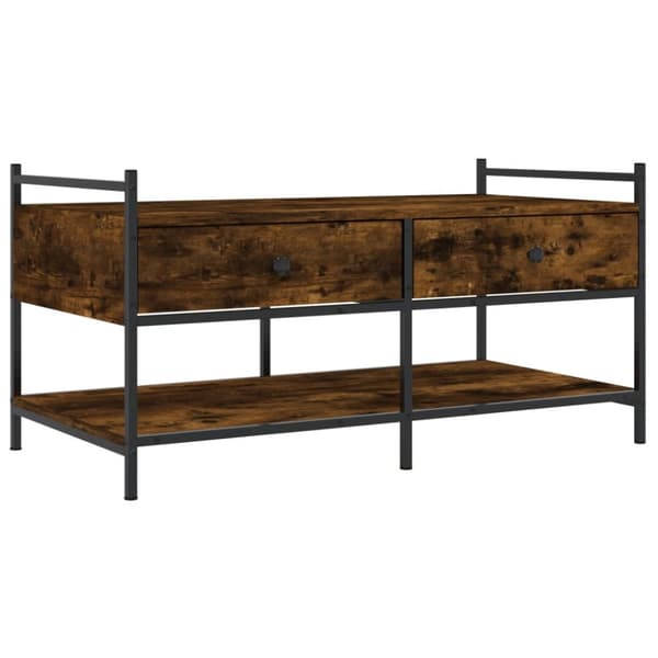 Soffbord rökfärgad ek 99x50x50 cm konstruerat trä
