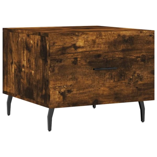 Soffbord rökfärgad ek 50x50x40 cm konstruerat trä