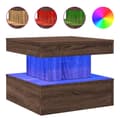 Miniatyrbild 2 av 2: Soffbord med LED brun ek 50x50x40 cm