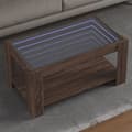 Miniatyrbild 1 av 2: Soffbord med LEDs brun ek 93x53x45 cm konstruerat trä