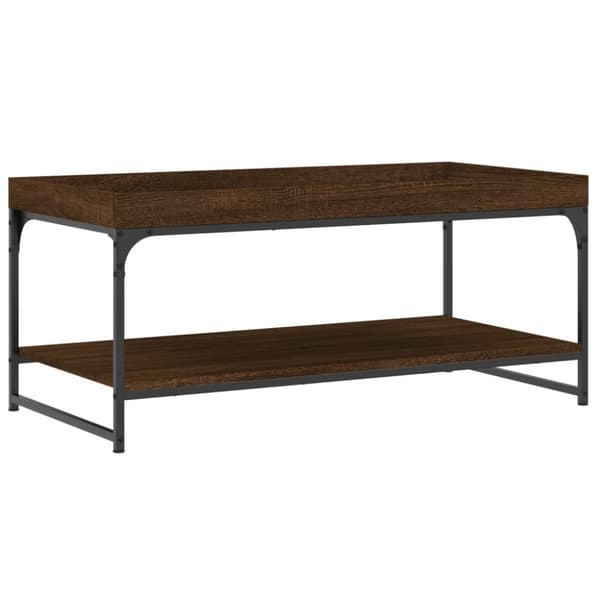 Soffbord brun ek 100x49x45 cm konstruerat trä