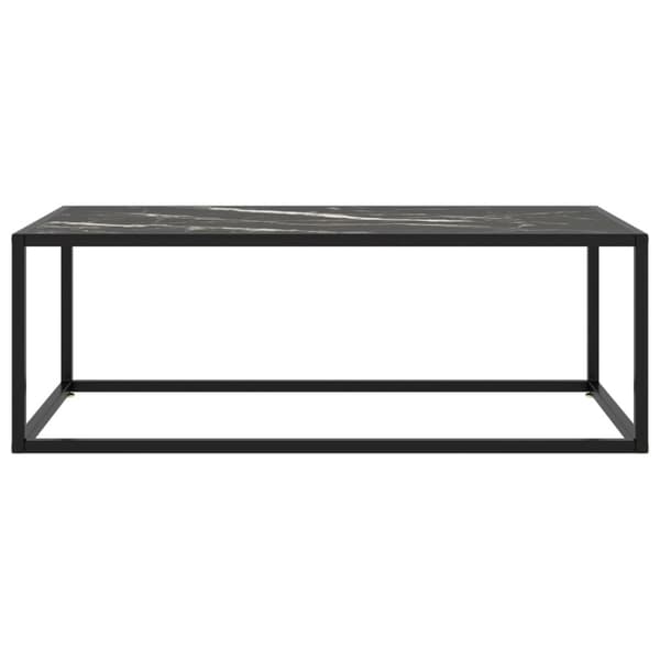 Soffbord svart med svart marmor glas 100x50x35 cm
