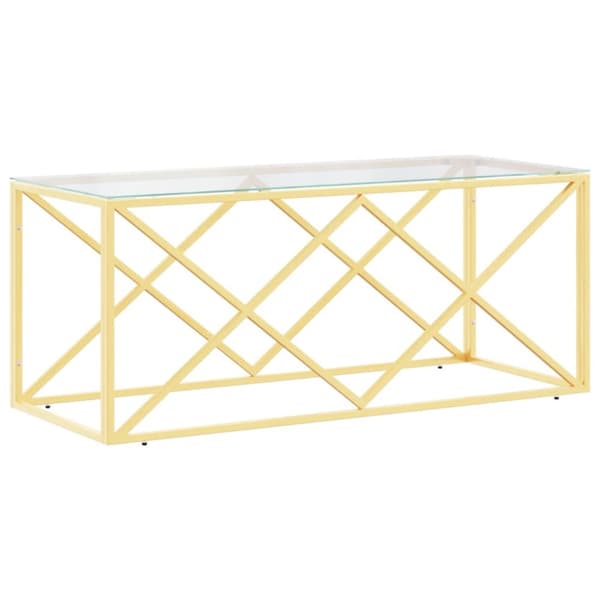 Soffbord 110x45x45 cm rostfritt stål och glas