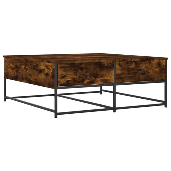 Soffbord rökfärgad ek 100x99x40 cm konstruerat trä