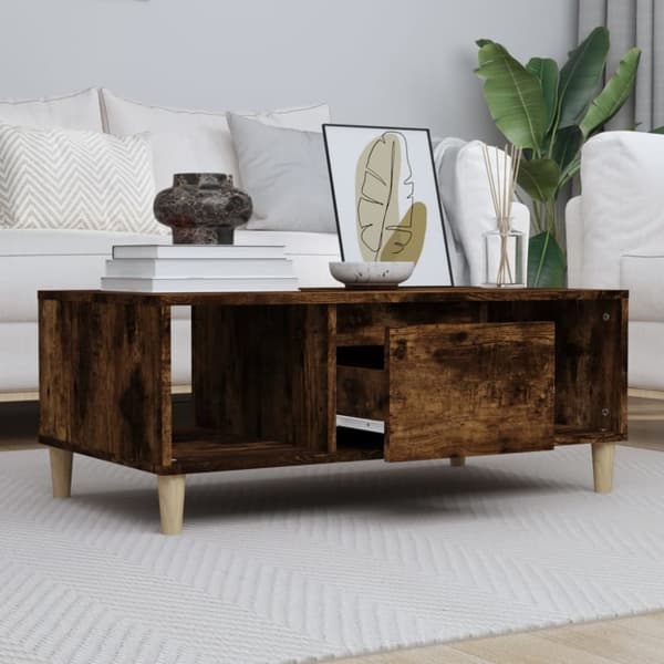 Soffbord rökfärgad ek 90x50x36,5 cm konstruerat trä