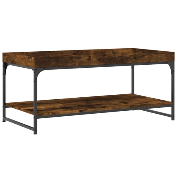 Soffbord rökfärgad ek 100x49x45 cm konstruerat trä