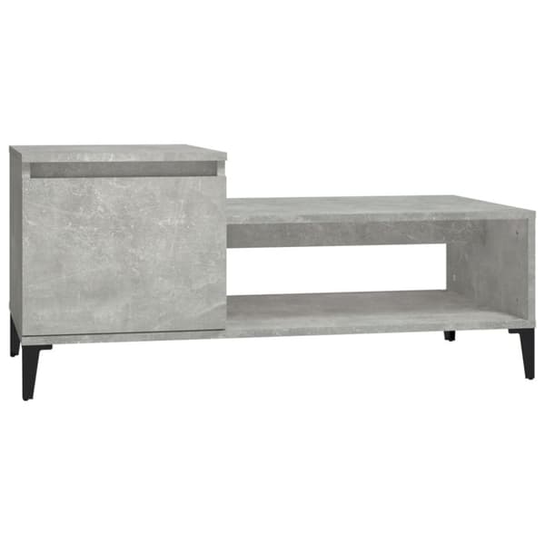 Soffbord betonggrå 100x50x45 cm konstruerat trä