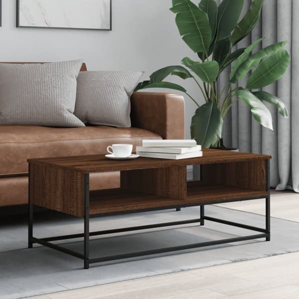 Soffbord brun ek 100x51x40 cm konstruerat trä