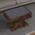 Miniatyrbild 1 av 2: Soffbord med LEDs rökfärgad ek 70x50x45 cm konstruerat trä