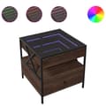 Miniatyrbild 2 av 2: Soffbord med Infinity LEDs brun ek 50x50x51 cm