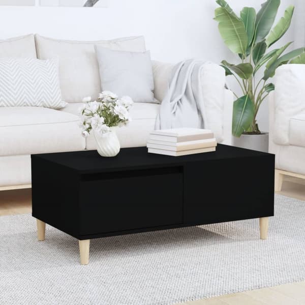 Soffbord svart 90x50x36,5 cm konstruerat trä