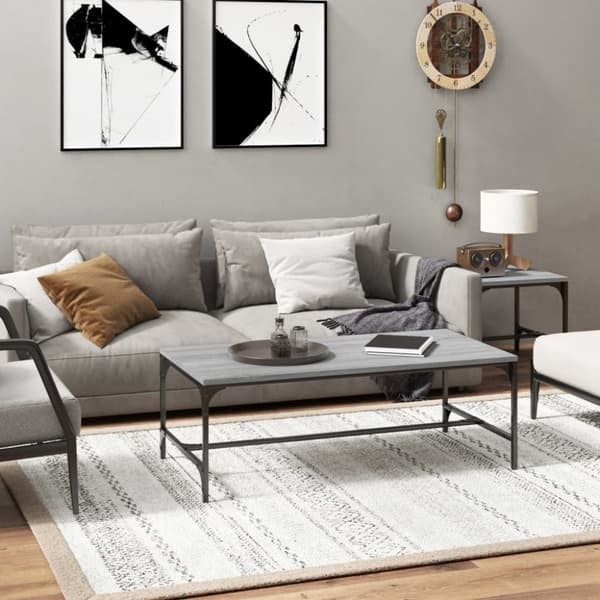 Soffbord grå sonoma 100x50x35 cm konstruerat trä