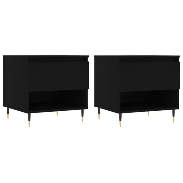 Soffbord 2 st svart 50x46x50 cm konstruerat trä
