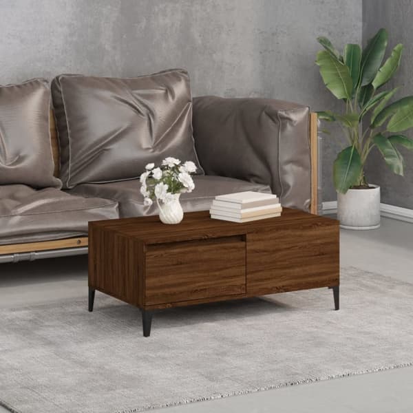 Soffbord brun ek 90x50x36,5 cm konstruerat trä