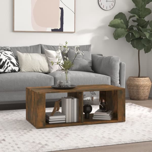 Soffbord rökfärgad ek 100x50x36 cm konstruerat trä