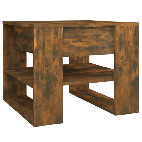 Soffbord rökfärgad ek 55,5x55x45 cm konstruerat trä