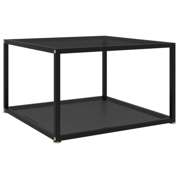 Soffbord svart 60x60x35 cm härdat glas