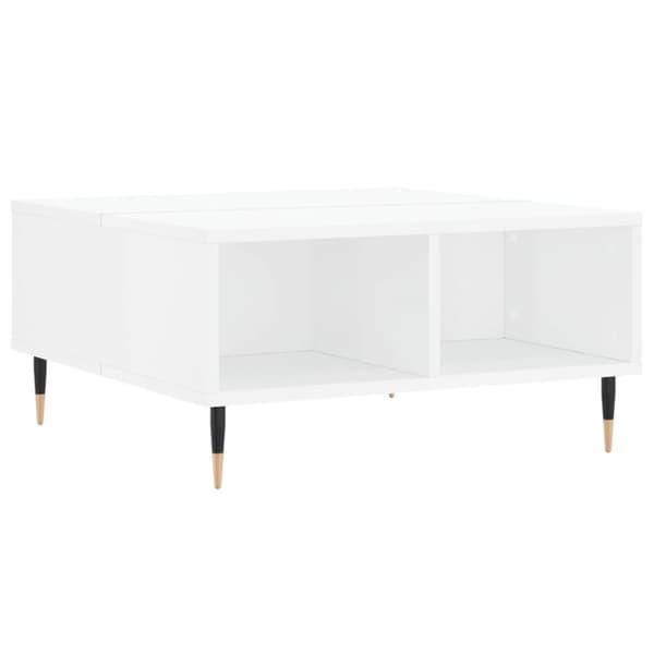 Soffbord vit högglans 60x60x30 cm konstruerat trä