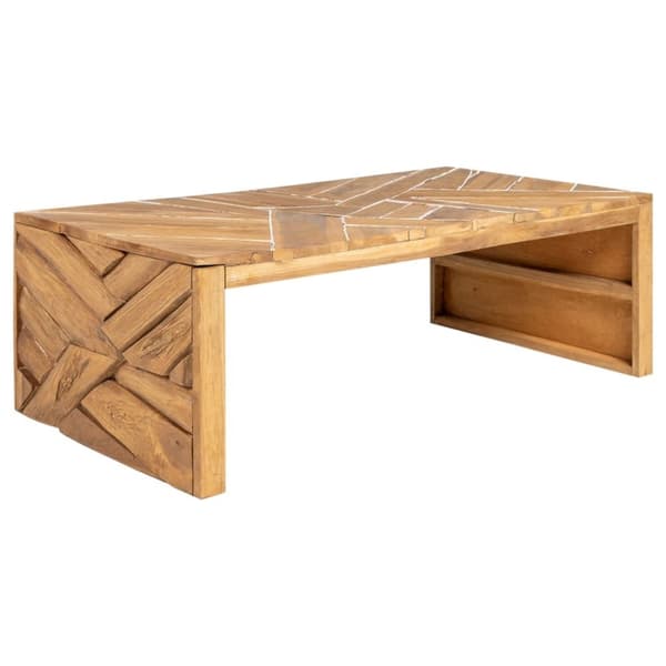 Soffbord eroderat teakträ 110x35x38 cm