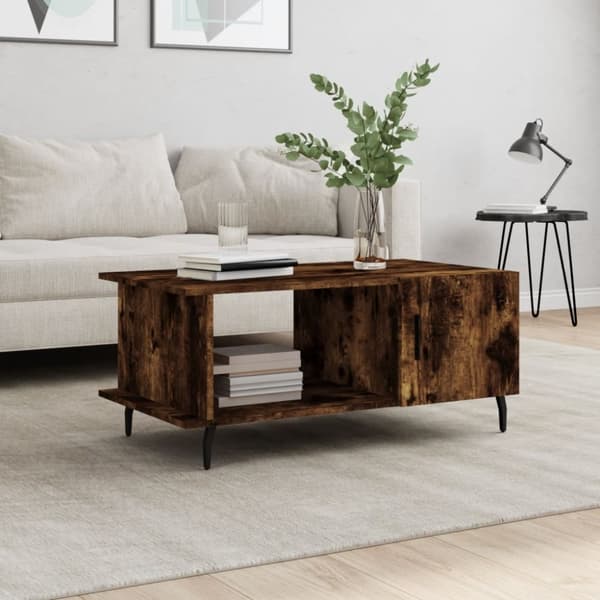 Soffbord rökfärgad ek 90x50x40 cm konstruerat trä