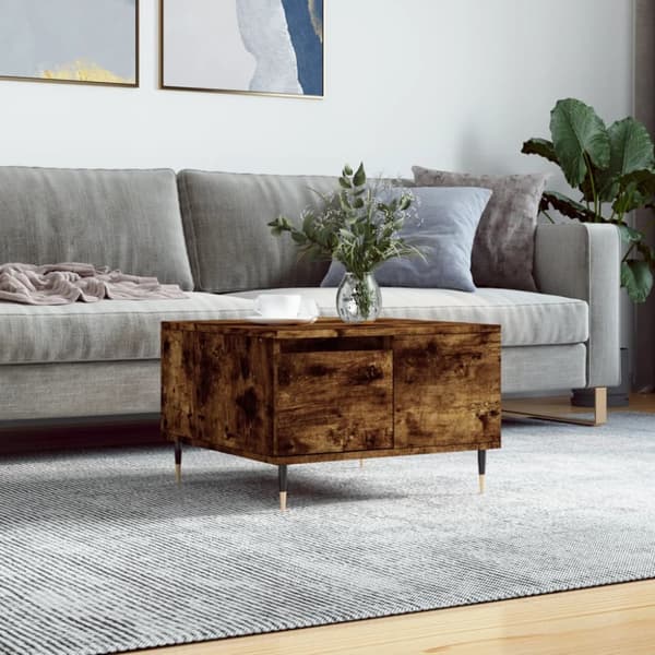 Soffbord rökfärgad ek 55x55x36,5 cm konstruerat trä