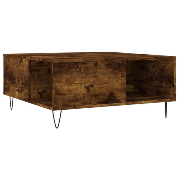 Soffbord rökfärgad ek 80x80x36,5 cm konstruerat trä
