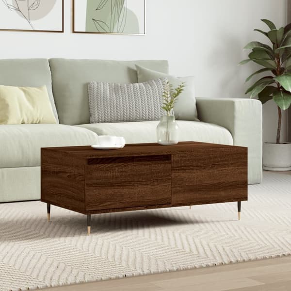 Soffbord brun ek 90x50x36,5 cm konstruerat trä