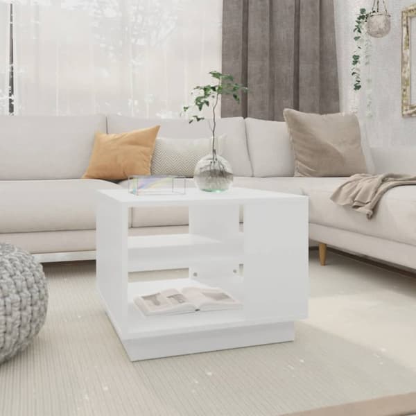 Soffbord svart 55x55x43 cm konstruerat trä