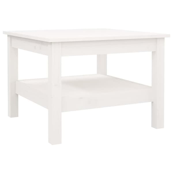 Soffbord vit 55x55x40 cm massivt furu