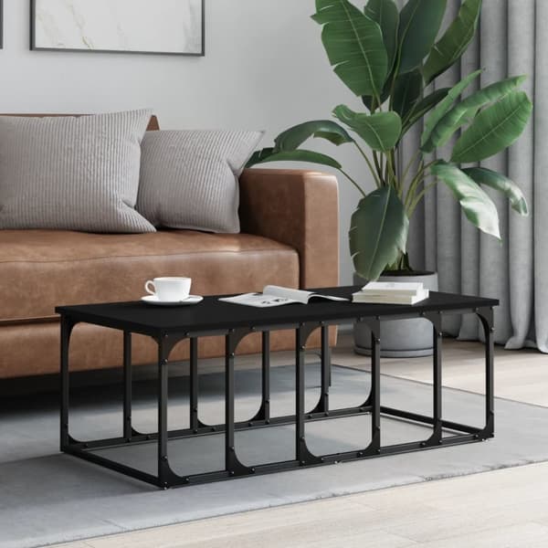 Soffbord svart 100x50x35,5 cm konstruerat trä