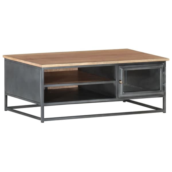 Soffbord grå 90x50x35 cm massivt akaciaträ