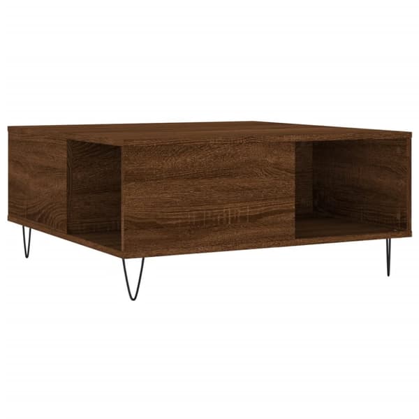 Soffbord brun ek 80x80x36,5 cm konstruerat trä