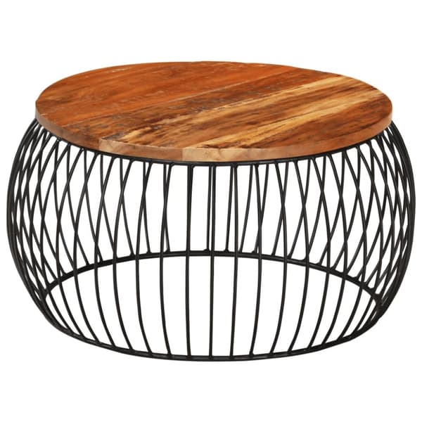 Soffbord Ø68 cm massivt återvunnet trä