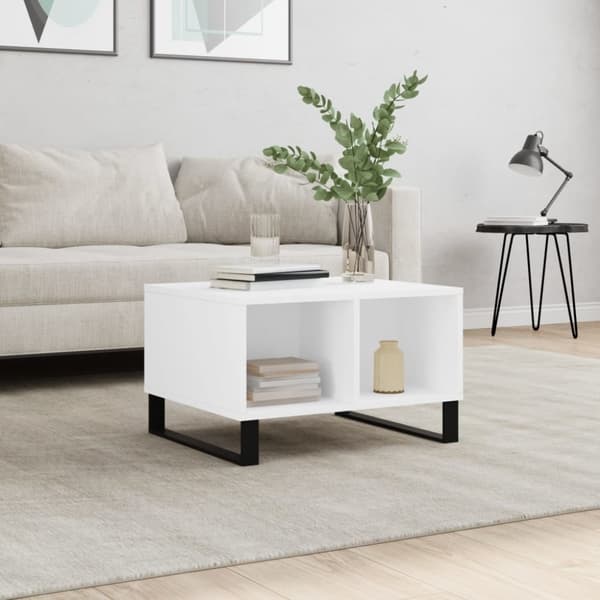 Soffbord vit 60x50x36,5 cm konstruerat trä